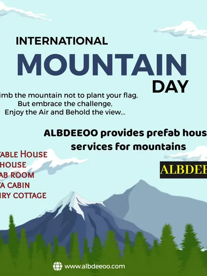 Our International Mountain Day post, highlighting our services for building portable houses, hill houses, and luxury cottages in the mountains.