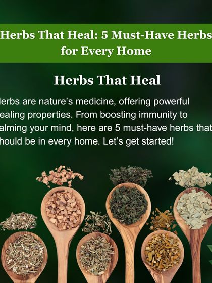 Herbs are nature's medicine. In this series, I introduce five must have herbs that should be in every home for their powerful healing properties, from boosting immunity to calming your mind.