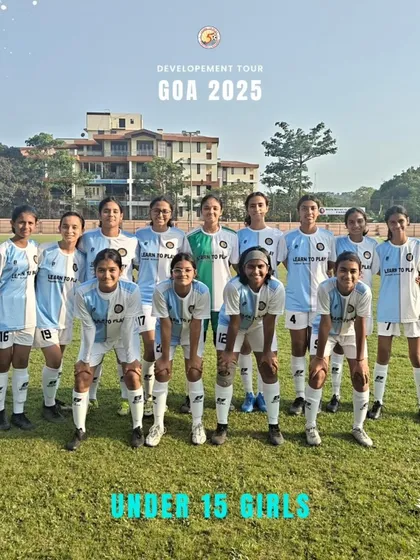 Our Under 15 Girls team stands united and ready for their match in Goa. We are proud to provide a competitive platform for young female footballers to grow their skills and confidence through high-exposure tours like this.