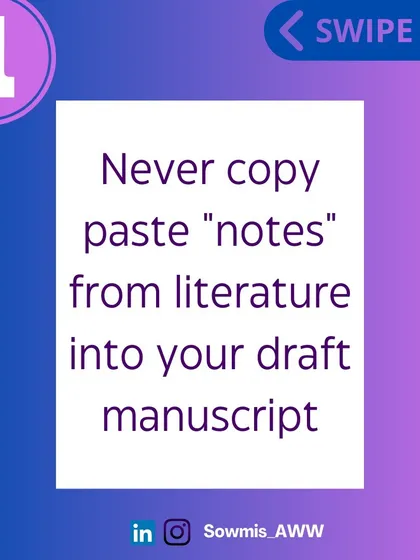 The first rule of avoiding plagiarism is to forget that CTRL+C and CTRL+V exist. Never copy notes verbatim from literature into your draft manuscript. You think you'll come back and rephrase it later, but often you won't, and it will show up on a plagiarism check.