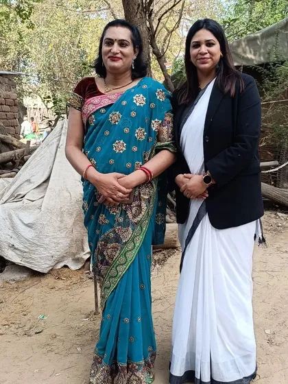 I believe in equality for all genders. Here I am with a member of the transgender community during a gender sensitization program with the NGO SOSVA. My work involves helping them secure legal identity proofs, which is a fundamental step towards accessing their rights.