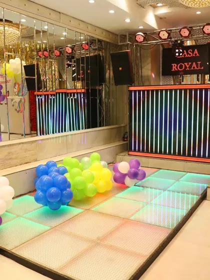 I can provide a complete DJ setup with a console, speakers, and an LED dance floor to get your guests dancing. This is perfect for birthday parties, sangeets, and corporate celebrations.
