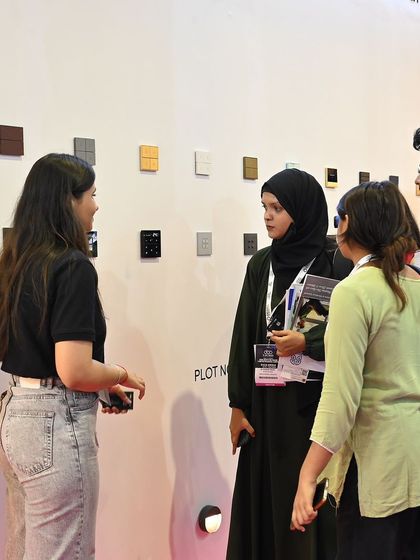 We were thrilled to welcome visitors from all over, including these students of architecture, to our booth to learn about smart technology.