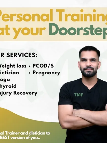 I offer personal training and nutrition consultation at your doorstep. My services cover weight loss, PCOD/S management, pregnancy fitness, thyroid health, and injury recovery, all personalized to make you the best version of yourself.
