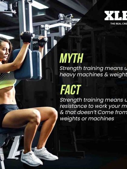 Myth vs. Fact: Busting the myth that strength training only means heavy machines. It's about using resistance to work your muscles.