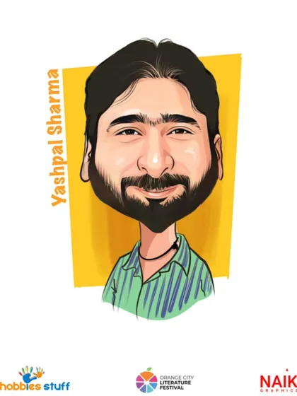 A caricature of the talented actor Yashpal Sharma, created as a small gift during his visit to the Orange City Literature Festival.