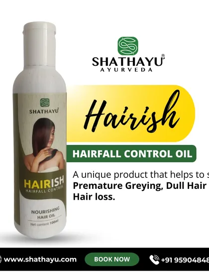 To support your hair health journey at home, we offer our Hairish Hairfall Control Oil. This unique formulation helps combat premature greying, dullness, and hair loss, serving as a vital part of our comprehensive hair care regimen.