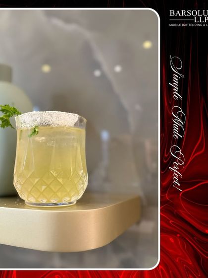 A beautifully crafted cocktail with a salt rim, served at the Bvlgari launch. Every detail was curated to reflect luxury.