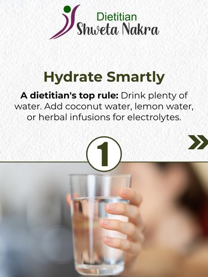 My number one rule, especially in the summer, is to hydrate smartly. This means drinking plenty of water, but you can also add coconut water, lemon water, or herbal infusions for extra electrolytes.