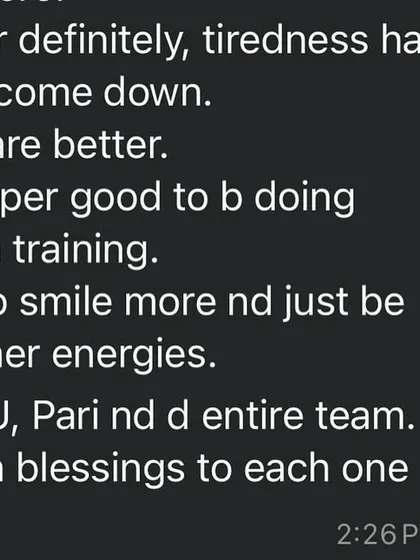 This member lists the benefits she's experienced: less pain, more strength, reduced tiredness, better moods, and higher energy. She calls our team a blessing to the community.