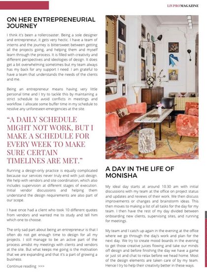 In this section of the article, I talk about my entrepreneurial journey. I discuss the challenges of being a sole designer, the importance of building a supportive team, and how I manage my schedule to stay creative.