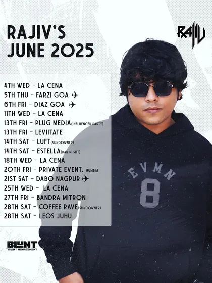 My schedule is the best proof of my work. This is just one month, packed with 15 gigs across multiple cities. I’m always on the move, bringing my sound to clubs, festivals, and private events all over India.