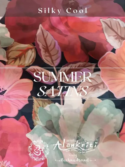 This bold floral print on summer satin is perfect for making a statement. Imagine a vibrant dress or a stylish blazer made from this.