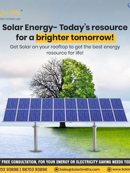 Solar energy is today's resource for a brighter tomorrow. Get solar on your rooftop to get the best energy resource for life.