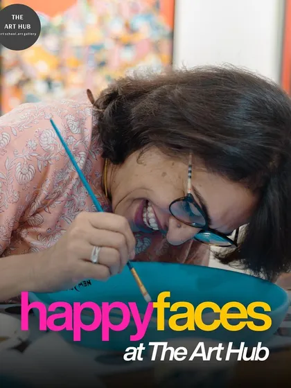 This candid shot captures the pure joy and focus of a student lost in her art. My goal is to create a space where adults can feel free to experiment and have fun.