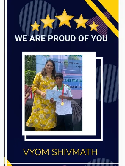 Dedication is the key. A proud moment as our player Vyom Shivmath receives his certificate after bagging the gold medal in the school tournaments for both DSO and CISCE U-14 categories.