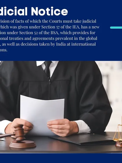 Our analysis of the new evidence act covers procedural aspects like 'Judicial Notice'. This expertise is crucial for clients involved in disputes with international dimensions.