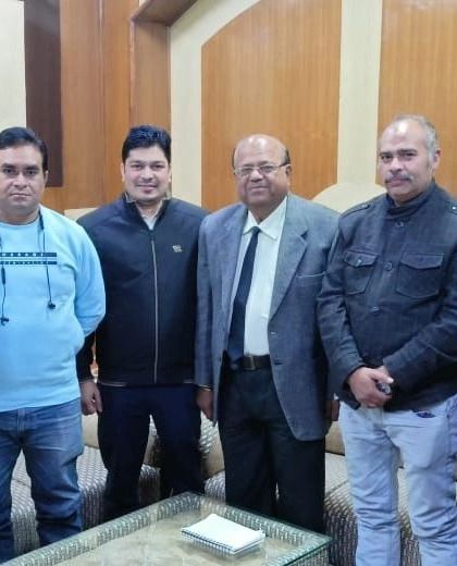 Standing with my team at the Rashtriya Lokadhikar Sangh. We are dedicated to upholding the rights of the people and providing support where it is needed.