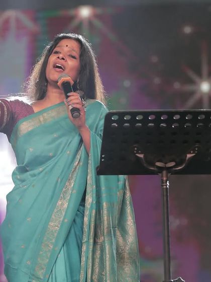 Reaching for a high note during the Shivaratri concert. It is a privilege to perform for an audience willing to stay awake all night, sharing in the power of music and devotion.
