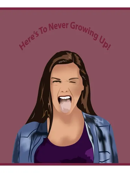 'Here's to Never Growing Up!' This portrait is a reminder that while growing old is mandatory, growing up is optional. I love creating pieces that capture this kind of fun, rebellious energy.