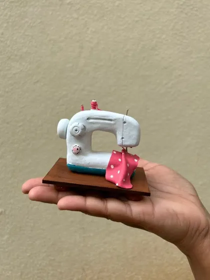 A custom order for a miniature sewing machine. This was gifted to a fashion designer friend and is a perfect example of a personalized, thoughtful present.