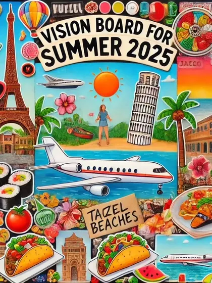 This is our vision board for Summer 2025. We help you turn your travel dreams into reality by planning trips with your favorite influencers as hosts.