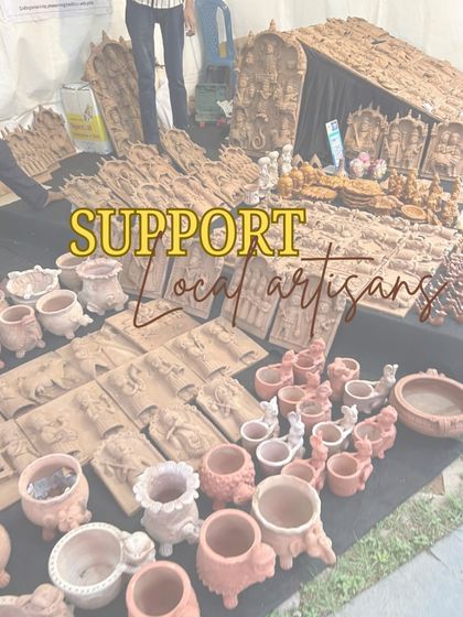 A stall showcasing terracotta and clay pottery. By providing the infrastructure for events like Dastkar Bazaar, I help create a platform to support local artisans and their craft.