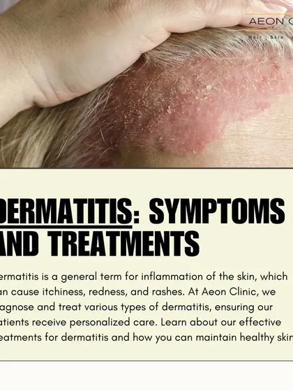 This infographic provides a brief overview of dermatitis, which is a general term for skin inflammation causing itchiness and redness. At the clinic, I diagnose and treat various types to provide personalized care for healthy skin.