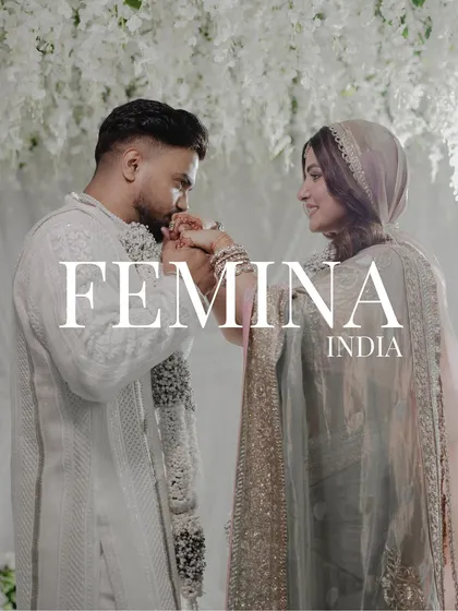 A Femina India feature of the celebrity couple, capturing their chemistry amidst the ethereal, all-white decor I designed. The soft lighting and delicate florals create a dreamlike quality.