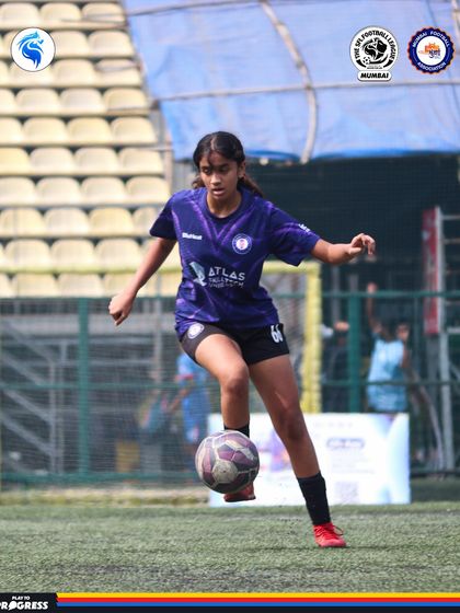A female player demonstrates perfect ball control. Our girls' league is a platform for showcasing immense talent.