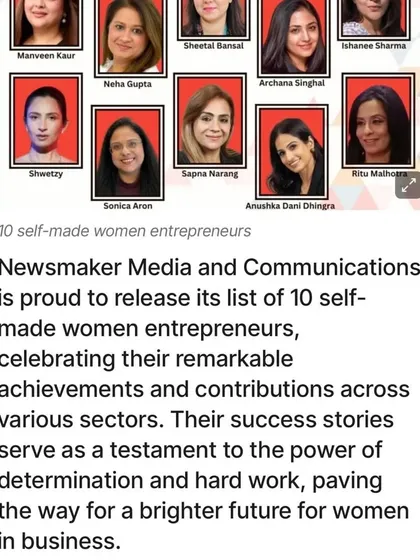 I was truly honored to be named one of the 10 self-made women entrepreneurs by Newsmaker Media and Communications, featured in India Today. This recognition is a testament to the power of determination and hard work.