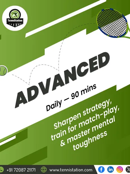 For competitive players, our Advanced program offers daily 90-minute sessions. We sharpen your strategy, train for match-play scenarios, and master the mental toughness needed to win.