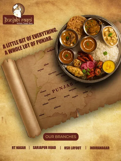 When you can't decide, get a little bit of everything. Our thali gives you a taste of our most loved dishes, from curries to tandoori starters, all on one plate. It’s a whole lot of Punjab.