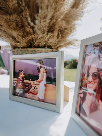 We love telling your story. Framed photos of the couple's journey were placed on a memory table, allowing guests to share in their memories and feel more connected to their love story.