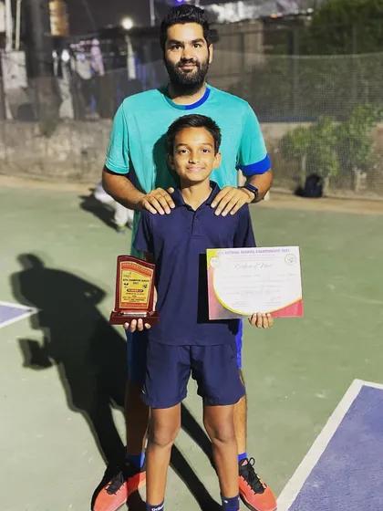 A superb performance by our player Pragyan Bhati, who was the runner-up in the boys Under-14 doubles at an AITA CS-7 national level tournament. He also reached the quarterfinals in singles, showing his all-around strength.