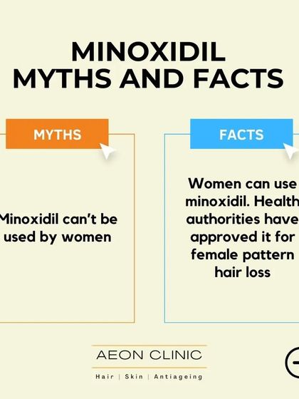 Myth: Minoxidil can't be used by women. Fact: Health authorities have approved specific formulations of minoxidil for treating female pattern hair loss.