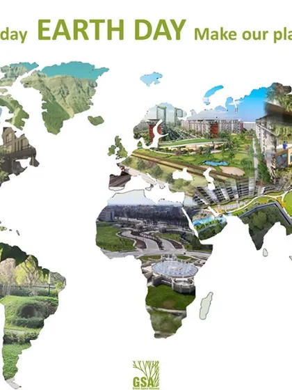 A world map composed of our projects, illustrating our global footprint and our mission to "Make every day Earth Day." Through our landscape solutions, we are helping to increase green cover and promote sustainability in urban contexts around the world.