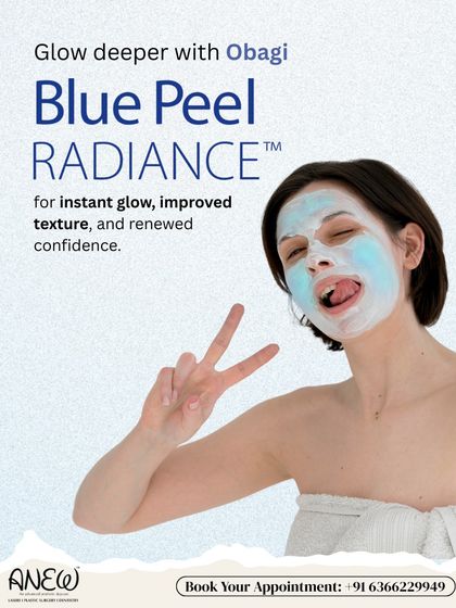 Glow deeper with the Obagi Blue Peel Radiance. This medical-grade peel provides an instant glow, improves texture, and renews confidence with minimal downtime.