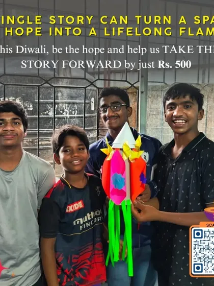 This Diwali, be the hope. For just Rs. 500, you can help us Take the Story Forward, turning a spark of hope into a lifelong flame for a child.