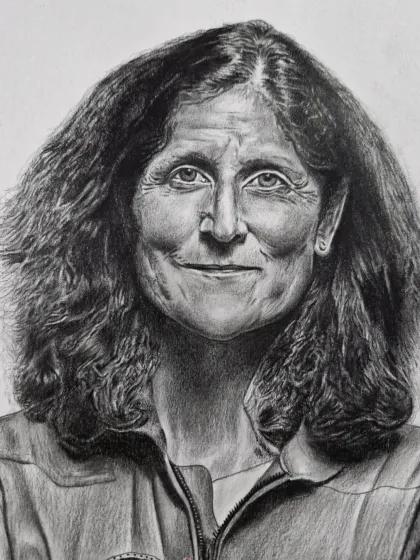 A portrait of astronaut Sunita Williams, an inspiring icon. I enjoy drawing people who have achieved great things.