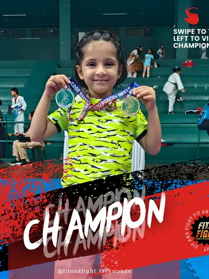 Pure joy and pride. A young winner from our academy shows off her medals from the district-level competition.