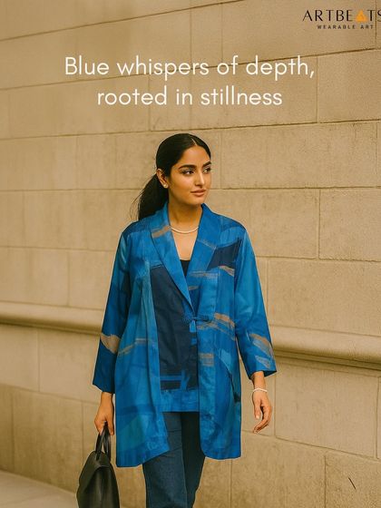 The Azure Overlay, a piece that offers depth without weight and poise without trying. It’s a companion for work mornings, museum hours, and unhurried dinners.