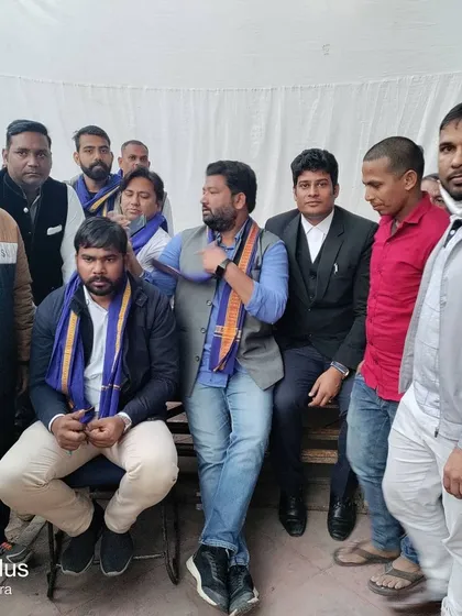 During a gathering with members of the Azad Samaj Party. My legal work is deeply connected to my commitment to social causes and fighting for the underprivileged.