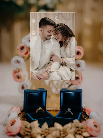 The rings are a symbol of a promise, and I believe in capturing them with as much love as the couple themselves. This creative shot frames the couple's bond within the circle of their forever.