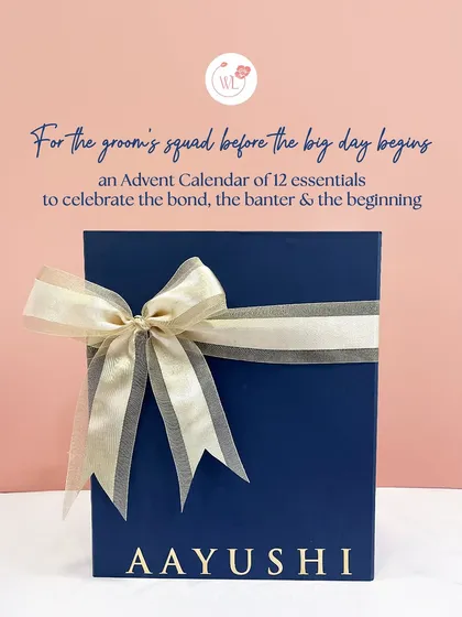 Why give one gift when you can give twelve? This bespoke advent calendar for the groom's squad is one of my favorite concepts, building excitement with a new personalized surprise each day before the wedding.
