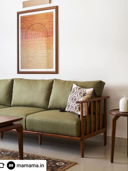 A variety of our sofas and daybeds, including a custom piece for mamama.in and our adaptable Tarangini sofa. These images showcase our ability to tailor seating to any living room theme with choices in size and fabric.