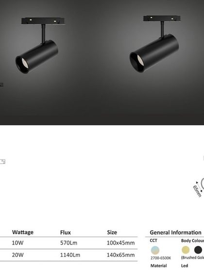 A duplicate of image 72, this sheet provides the technical specifications for our 'M SPOT TW' tiltable track light.