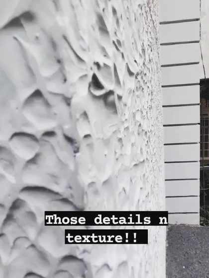 A close-up shot of the beautiful texture and detail on an exterior wall finish. We believe that even small details contribute to the overall quality and aesthetic of a project.
