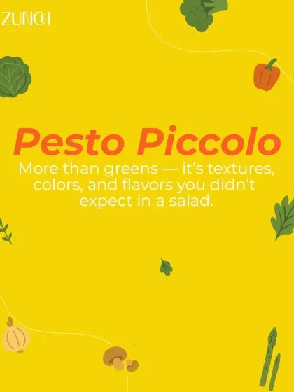 Pesto Piccolo is more than just greens. It’s a celebration of textures and flavors you wouldn't expect in a salad, designed to be both fun and filling.