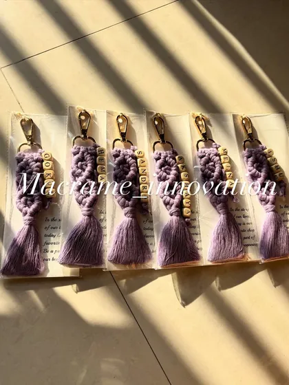 I love this lavender shade. Here are some personalized keychains I made for a custom order, each with a unique name.